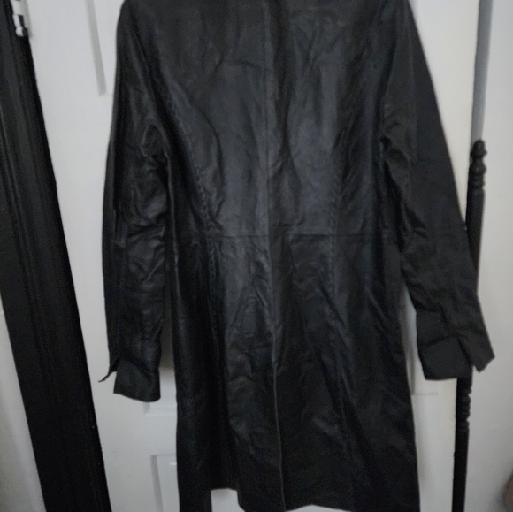 3XL Leather Trench Jacket - Picture 2 of 6